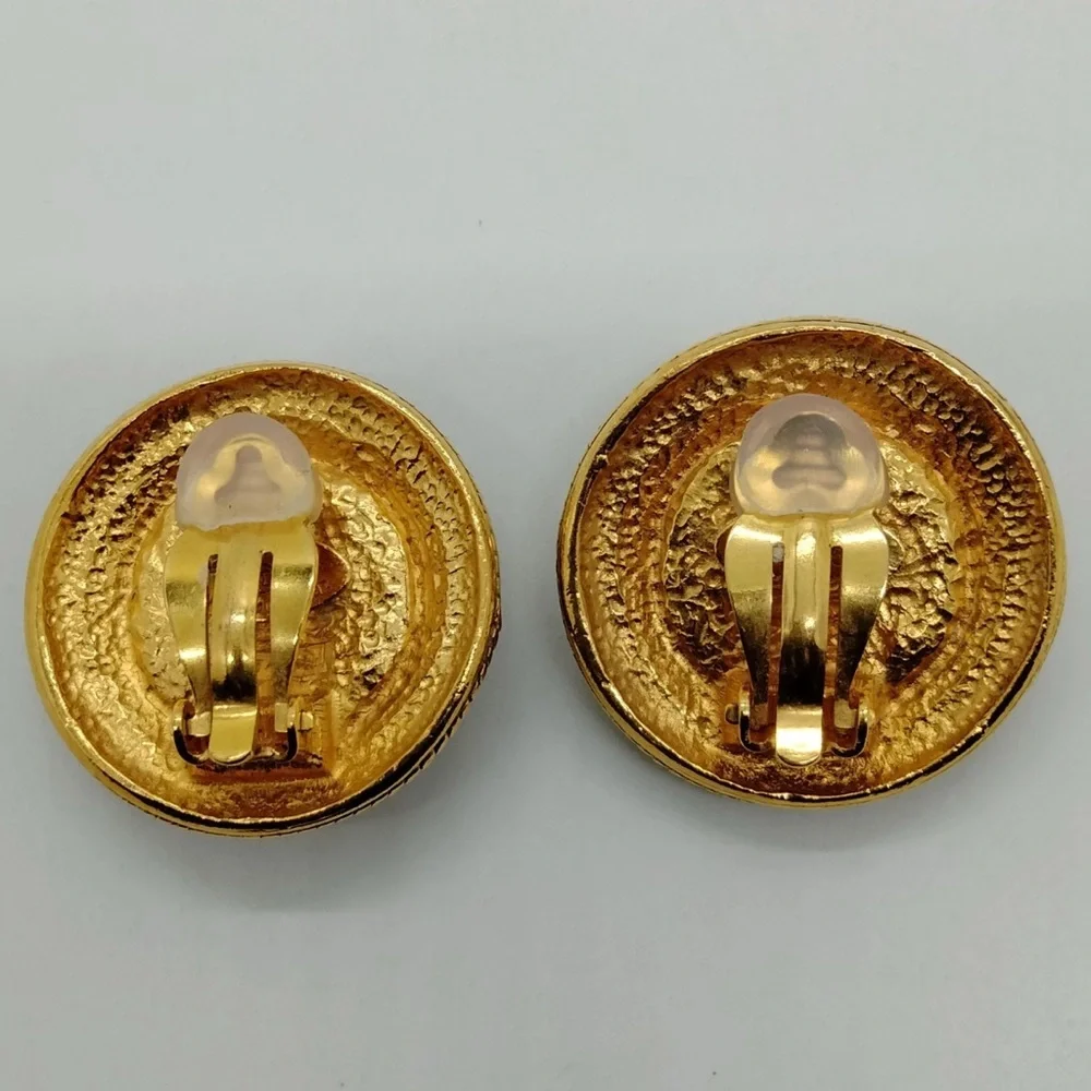 Chanel Blue Stone Clip On Earrings